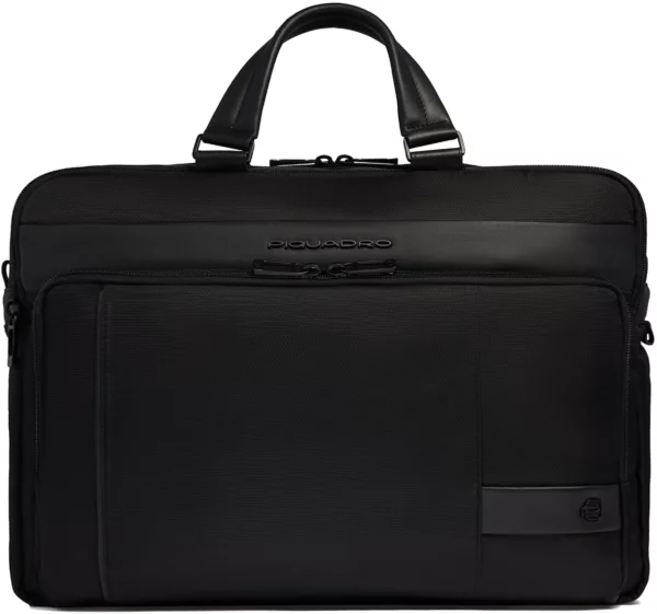 Деловая сумка Piquadro Wollem CA6637W129/N с отделением для ноутбука черный полиэстер/натур.кожа