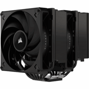 Кулер для процессора / Corsair CT-9010011-WW / Кулер для процессора/ CPU Cooler Corsair A115 Twin Tower (270W, 4-pin PWM, 165mm, Al/Cu, 6x6mm, 2x140mm, 84.5CFM, 33.9dBA, 1600RPM, S 1851/1700/1200/115X, AM5/AM4, black)