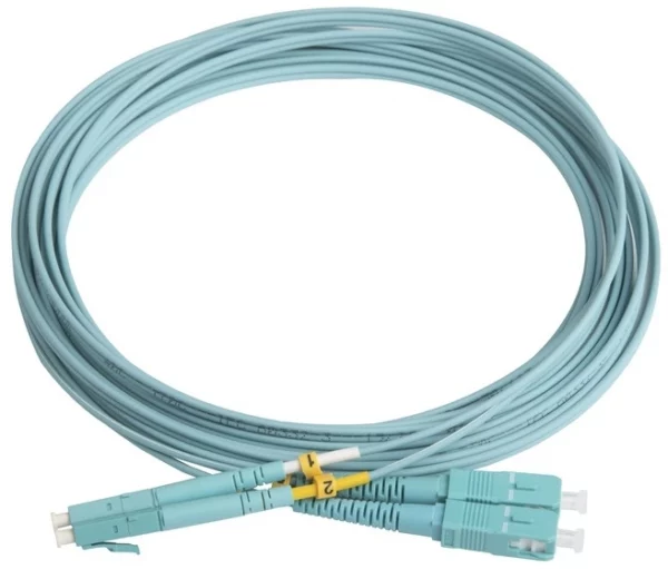 Патч-корд Hyperline FC-D2-503-LC/PR-SC/PR-H-0.5M-LSZH-AQ FC-D2-503-LC/PR-SC/PR-H-0.5M 2x50/125 OM3 LC дуплекс-SC дуплекс 0.5м LSZH аквамарин