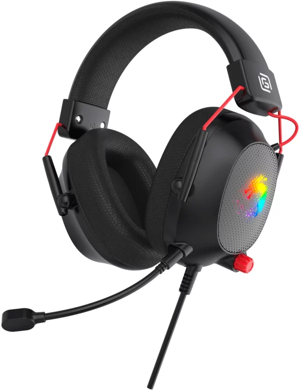 Наушники с микрофоном Оклик HS-L305G черный/красный 2м мониторные оголовье (2060511)