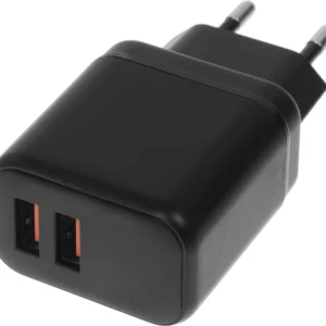 Сетевое зар./устр. BoraSCO 15W 3A 2xUSB универсальное черный (52581)