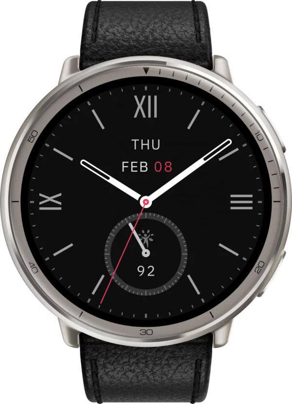 Смарт-часы Amazfit Active 2R A2437 Premium 43.9мм 1.32" AMOLED корп.серебристый рем.черный разм.брасл.:150-210мм