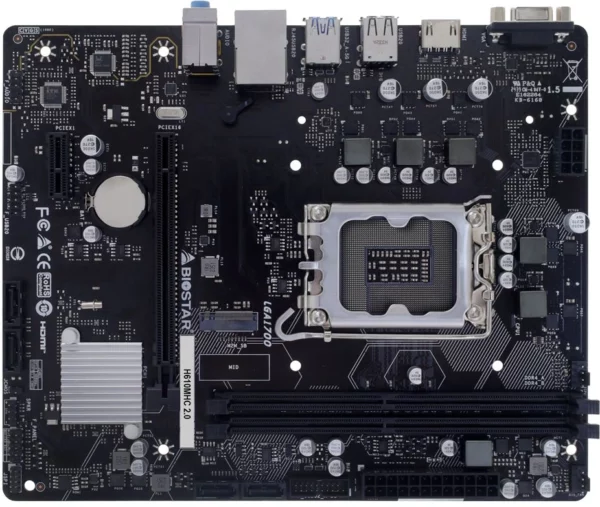Материнская плата Biostar H610MHC 2.0 Soc-1700 Intel H610 2xDDR4 mATX AC`97 8ch(7.1) GbLAN RAID+VGA+HDMI