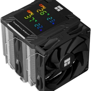 Устройство охлаждения(кулер) Thermalright Peerless Assassin 120 Digital Soc-AM5/AM4/1200/1700/1851 черный 4-pin 25.6dB Al+Cu LCD Ret (PA120-DIGITAL-BL)