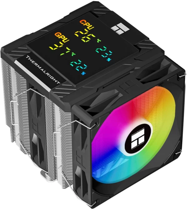 Устройство охлаждения(кулер) Thermalright Peerless Assassin 120 Digital ARGB Soc-AM5/AM4/1200/1700/1851 черный 4-pin 25.6dB Al+Cu LCD Ret (PA120-DIGITAL-BL-ARGB)
