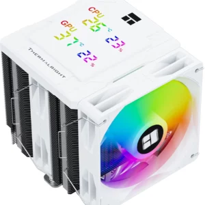 Устройство охлаждения(кулер) Thermalright Peerless Assassin 120 Digital ARGB Soc-AM5/AM4/1200/1700/1851 белый 4-pin 25.6dB Al+Cu LCD Ret (PA120-DIGITAL-WH-ARGB)