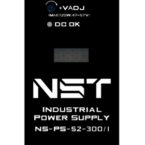 Промышленный блок питания / New System Technologies NS-PS-52-300/I / Промышленный блок питания DC52V, 300W. Выходной ток до 5,8A. Регулировка выходного напряжения в диапазоне DC50-57V Диапазон входных напряжений AC100-265V. Цифровой индикатор выходного напряжения и тока. Защита от короткого замыкания, перенапряжения и перегрузки. Конвекционная система охлаждения. Монтаж на DIN-рейку. Размеры (ШxВxГ) 40x158x125мм. Рабочая температура -40...+80°C.