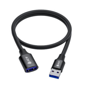 Удлинитель / GreenConnect GCR-55279 / GCR Удлинитель 1.0m USB 3.0 (USB 3.2 Gen 1), AM/AF, 5 Гбит/с, черный, AL корпус, экранирование, армирование, GCR-55279
