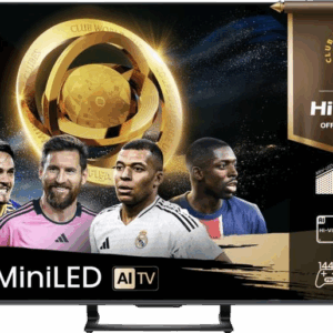 Телевизор ЖК 65`` Hisense / Hisense 65U7Q / Телевизор ЖК 65`` Hisense/ 55", Ultra HD, Mini LED, Local Dimming Zones 220, 144 Hz(VRR), Smart TV (ОС VIDAA U8.5), Wi-Fi, DVB-T2/T/C/S2/S, HDR 10+, Dolby Vision, Dolby Atmos, Bluetooth, 2.1ch 210W(Main)+20W(Subwoofer), CI+(1.4), 4хHDMI, 2хUSB, FreeSync Premium , 144Hz Game Mode Pro, Black, Central Stand, 2025