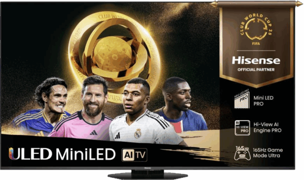 Телевизор Mini LED 65`` Hisense / Hisense 65U8Q / Телевизор Mini LED 65`` Hisense/ 65", Ultra HD, Mini LED, 48-165Hz, Smart TV (ОС VIDAA U9), Wi-Fi 6E, DVB-T2/T/C/S2/S, HDR 10+, Dolby Vision, Dolby Atmos, Bluetooth, FreeSync Premium Pro, 4.1.2 ch 215W(Main)+210W(Side)+20W(Subwoofer)+210W(Upper), CI+(1.4), 3хHDMI, 2хUSB, DP(Type-C), Charcoal grey, 2025
