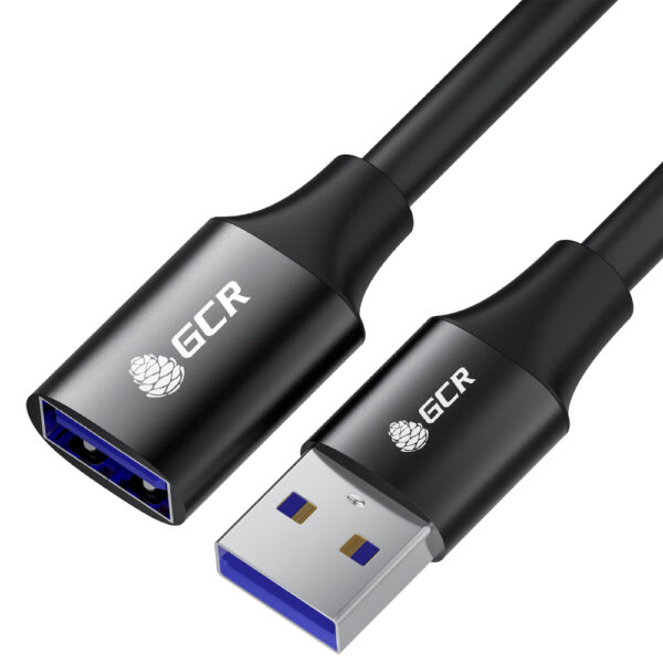 Удлинитель / Greenconnect GCR-55281 / GCR Удлинитель 3.0m USB 3.0 (USB 3.2 Gen 1), AM/AF, 5 Гбит/с, черный, AL корпус, экранирование, армирование, GCR-55281
