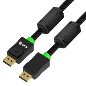 Кабель / Greenconnect GCR-56279 / GCR Кабель PROF Premium 2.0m DisplayPort v1.4, нейлон, 8K 60Hz, 4K 165Hz, черный, ферритовые кольца, 3 Х экран с армированием, GCR-56279