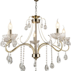 Люстра Hiper H220-5 потолоч. бронза ант./прозрач.