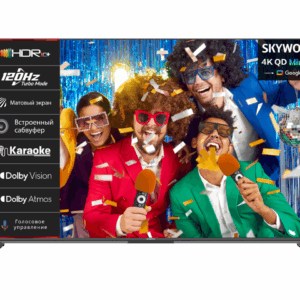 Телевизор ЖК 75`` Skyworth / Skyworth 75X85G / 75", Ultra HD, Mini LED, Matte Screen, 400Nit, Local Dimming Zone 200, Google TV, DVB-T2/C/S2, 2.1.2ch Sound (30W + 20W SUB) Dolby Atmos, 180° звуковое поле, 120Hz, Freesync Premium (AMD), Karaoke Mode, 3 HDMI, 2 USB, Digital Audio Output, LAN, Composite output, Выход для наушников, 2 Pole, 2025