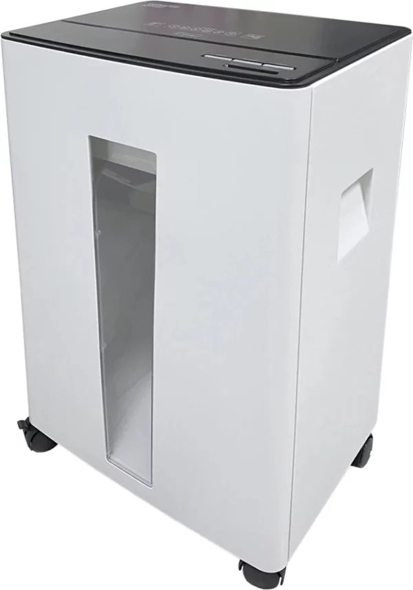 Шредер Office Kit S330SF (3,9х35) белый (секр.P-4) фрагменты 13лист. 30лтр. скобы пл.карты