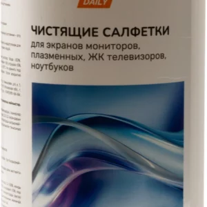 Салфетки Silwerhof DAILY для экранов мониторов/плазменных/ЖК телевизоров/ноутбуков туба 100шт влажных
