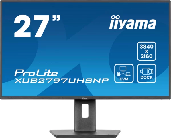 Монитор Iiyama 27" ProLite XUB2797UHSNP-B1 черный IPS LED 4ms 16:9 HDMI M/M матовая HAS Piv 1300:1 350cd 178гр/178гр 3840x2160 60Hz DP 4K USB 6.3кг