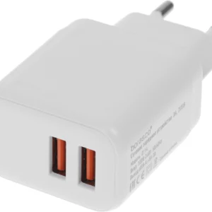 Сетевое зар./устр. BoraSCO 15W 3A 2xUSB универсальное белый (52582)