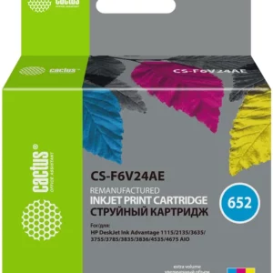 Картридж струйный Cactus CS-F6V24AE 652 многоцветный (300стр.) (200мл) для HP DeskJet Ink Advantage 1115/2135/3635