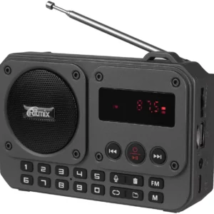 Радиоприемник портативный Ritmix RPR-010 серый USB microSD
