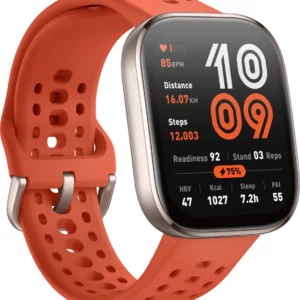 Смарт-часы Amazfit Bip 6 A2435 1.97" AMOLED корп.серый рем.красный разм.брасл.:130-195мм (6970100377880)