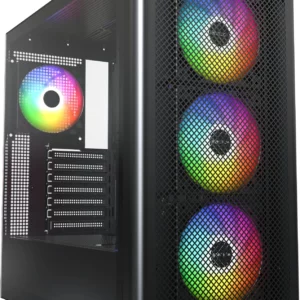 Корпус Montech XR Wood черный без БП ATX 3x120mm 2xUSB3.0 audio bott PSU