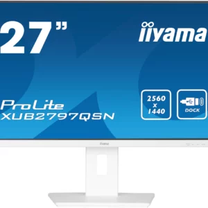 Монитор Iiyama 27" ProLite XUB2797QSN-W2 белый IPS LED 1ms 16:9 HDMI M/M матовая HAS Piv 1300:1 300cd 178гр/178гр 2560x1440 100Hz DP Quad HD 2K (1440p) USB 6.1кг
