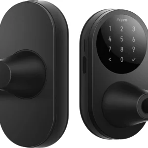 Умный замок Aqara Smart Door Lock U300 навесной разбл.отпеч.паль./код/пар/NFC/прил/мех.кл черный (DL-D02D_BL)