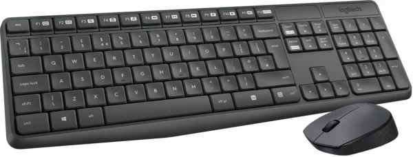 Клавиатура + мышь Logitech MK235 клав:серый мышь:серый/черный USB беспроводная Multimedia (920-007949)