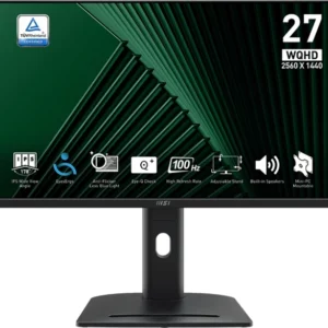 Монитор MSI 27" Pro MP275QPG черный IPS LED 16:9 HDMI M/M матовая HAS Piv 1300:1 300cd 178гр/178гр 2560x1440 100Hz DP Quad 2K (1440p) 6.26кг
