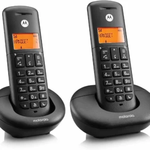 Р/Телефон Dect Motorola E202 черный (труб. в компл.:2шт) АОН