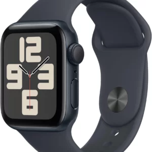 Смарт-часы Apple Watch SE 2024 A2722 40мм OLED корп.темная ночь Sport Band рем.темная ночь разм.брасл.:S/M (MXE73ZP/A)