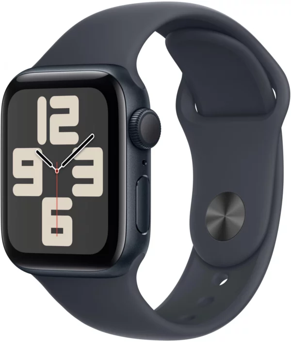 Смарт-часы Apple Watch SE 2024 A2722 40мм OLED корп.темная ночь Sport Band рем.темная ночь разм.брасл.:S/M (MXE73ZP/A)