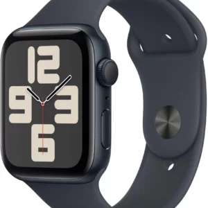 Смарт-часы Apple Watch SE 2024 A2723 44мм OLED корп.темная ночь Sport Band рем.темная ночь разм.брасл.:S/M (MXEJ3ZP/A)