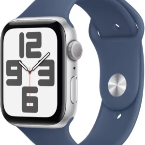 Смарт-часы Apple Watch SE 2024 A2723 44мм OLED корп.серебристый Sport Band рем.синий разм.брасл.:M/L (MXER3ZP/A)
