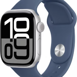 Смарт-часы Apple Watch Series 10 A2997 42мм OLED корп.серебристый Sport Band рем.синий разм.брасл.:M/L (MWWC3ZP/A)