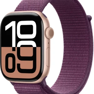 Смарт-часы Apple Watch Series 10 A2999 46мм 2.1" OLED корп.розовое золото Sport Loop рем.сливовый разм.брасл.:O/S (MWWV3ZP/A)