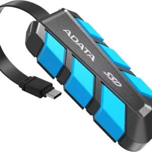Твердотельный накопитель / ADATA SC740-500G-CBU / Твердотельный накопитель/ ADATA External SSD SC740, 500GB, Type-C, USB 3.2 Gen2, R/W 1050/1000 MB/s, 121.8x40.5x22.3mm, Blue (5 лет)