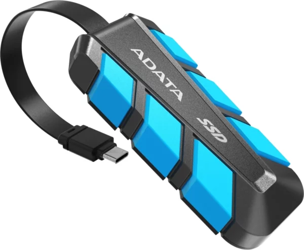 Твердотельный накопитель / ADATA SC740-500G-CBU / Твердотельный накопитель/ ADATA External SSD SC740, 500GB, Type-C, USB 3.2 Gen2, R/W 1050/1000 MB/s, 121.8x40.5x22.3mm, Blue (5 лет)