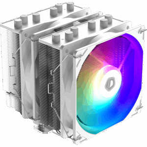 Кулер для процессора / ID-COOLING SE-55 ARGB SNOW / Кулер для процессора/ CPU Cooler ID-COOLING SE-55 ARGB SNOW (250W, 4-pin PWM, 153mm, Al/Cu, 6x6mm, ARGB, 2x120mm, 68.2CFM, 35.2dBA, 1500RPM, S 1700/1200/115X, AM5/AM4, White)