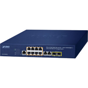 коммутатор / Planet GS-4210-8P2C / коммутатор/ PLANET GS-4210-8P2C IPv4/IPv6, 8-Port Managed 802.3at POE+ Gigabit Ethernet Switch + 2-Port 10/100/1000Mbps RJ45 + 2-Port 100/1000X SFP (120W PoE Budget, 250m Extend mode, supports CloudViewer app, MQTT and cybersecurity features)