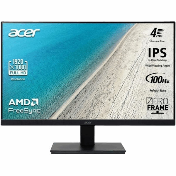 Монитор / Acer UM.WV7CD.303 / Монитор/ ACER V227QE3biv 21,5``, ZeroFrame, Black, 169, IPS, 1920x1080, 4ms, 250cd, 100Hz, 1xVGA + 1xHDMI(1.4), sync FreeSync
