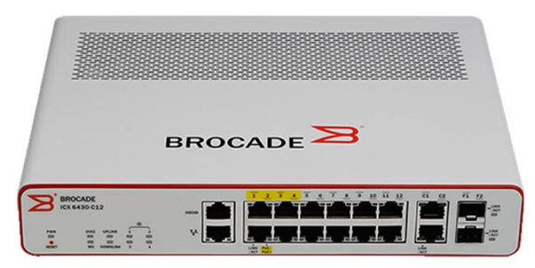 Коммутатор / Brocade ICX 6430-C12 / 12-port 1G Compact Switch (4 PoE+), 2X100M/1G SFP  2X100M/1G Copper Uplinks, Fanless
