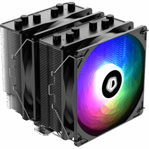 Кулер для процессора / ID-COOLING SE-55 ARGB / Кулер для процессора/ CPU Cooler ID-COOLING SE-55 ARGB (250W, 4-pin PWM, 153mm, Al/Cu, 6x6mm, ARGB, 2x120mm, 68.2CFM, 35.2dBA, 1500RPM, S 1700/1200/115X, AM5/AM4, Black)