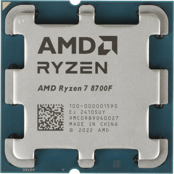 Процессор / AMD Ryzen 7 8700F / Процессор/ CPU AM5 AMD Ryzen 7 8700F (Phoenix, 8C/16T, 4.1/5.0GHz, 16MB, 65W) OEM
