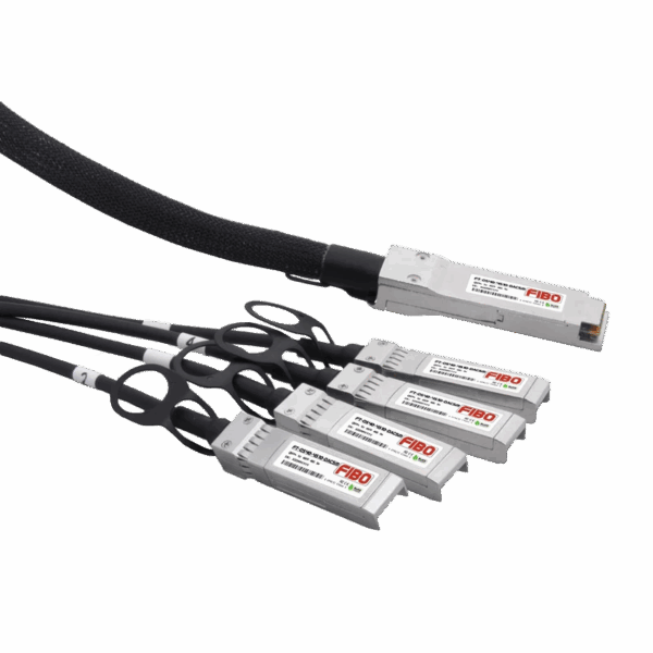 Кабель / ООО "ФИБО-ТЕЛЕКОМ" FT-Q40-4S10-DAC5m / Кабель/ FIBO FT-Q40-4S10-DAC5m QSFP+ to 4SFP+ DAC модуль, медный кабель Belden, 5 метров