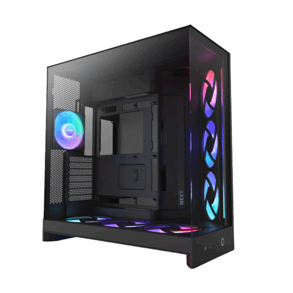 Корпус без блока питания / NZXT H9 Flow RGB+ CM-H92FB-P1 / Корпус без блока питания/ Case NZXT H9 Flow RGB+ (2025), Midi-Tower, TG, 6x140mm RGB + 1x120mm RGB, 2xUSB-A 3.2 + 1xUSB-C 3.2, E-ATX, ATX, mATX, mITX Black