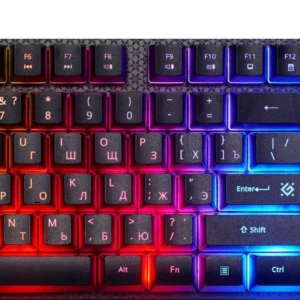 Клавиатура + мышь Defender Aura MKP-117 клав:черный мышь:черный USB slim LED (52117)