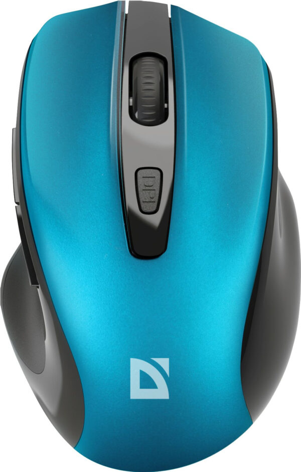 Мышь Defender Prime MB-053 бирюзовый/черный оптическая 1600dpi silent беспров. USB для ноутбука 5but (52054)