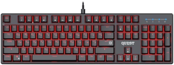Клавиатура Defender Quest Gk-596 механическая черный USB Multimedia for gamer LED (45596)